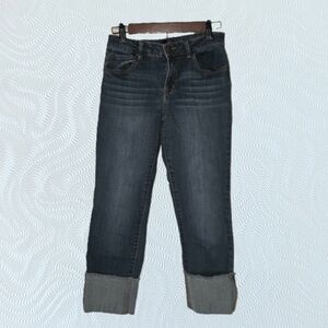 1822 Denim Taylor Cuffed Crop Stretch Blue Jeans, Women's Size 6, Excellent Cond